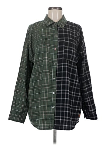 Peace Love World Long Sleeve Button-Down Shirt (view 1)