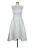 Dessy Collection Chevron-herringbone Silver Cocktail Dress Size 6 - photo 1