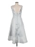 Dessy Collection Chevron-herringbone Silver Cocktail Dress Size 6 - photo 2