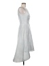 Dessy Collection Chevron-herringbone Silver Cocktail Dress Size 6 - photo 4