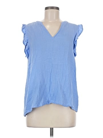 Cosmic Blue Love Sleeveless Blouse (view 1)