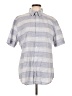 Perry Ellis Stripes Gray Short Sleeve Button-Down Shirt Size L - photo 1
