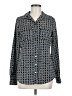 BCBGMAXAZRIA Houndstooth Gray Long Sleeve Button-Down Shirt Size M - photo 1