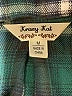 Krazy Kat 100% Viscose Plaid Green Long Sleeve Blouse Size M - photo 7