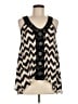 Boston Proper Chevron-herringbone Brown Black Sleeveless Blouse Size M - photo 1