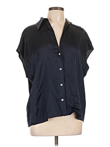 Vince. Short Sleeve Silk Top (view 1)