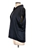 Vince. 100% Silk Black Blue Short Sleeve Silk Top Size L - photo 5