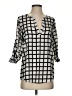 41Hawthorn 100% Polyester Silver 3/4 Sleeve Blouse Size S - photo 1