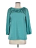 Ann Taylor 100% Polyester Teal 3/4 Sleeve Blouse Size 6 - photo 1