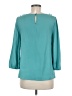 Ann Taylor 100% Polyester Teal 3/4 Sleeve Blouse Size 6 - photo 2