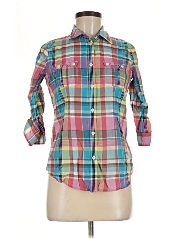 American Eagle Outfitters 3/4 Sleeve Button-Down Shirt (view 1)