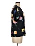 Ecru 100% Polyester Floral Black Short Sleeve Blouse Size S - photo 4