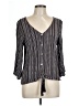 Peppermint 100% Rayon Gray 3/4 Sleeve Blouse Size L - photo 1