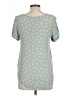 Final Touch 100% Rayon Stars Green Short Sleeve Blouse Size L - photo 2