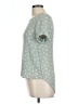 Final Touch 100% Rayon Stars Green Short Sleeve Blouse Size L - photo 5