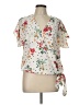Weston 100% Polyester Ivory Short Sleeve Blouse Size L - photo 1