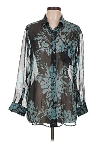 Equipment Long Sleeve Silk Top (view 1)