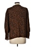 Aqua 100% Polyester Animal Print Brown 3/4 Sleeve Blouse Size L - photo 2