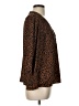 Aqua 100% Polyester Animal Print Brown 3/4 Sleeve Blouse Size L - photo 4