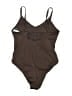 Nike Solid Brown One Piece Swimsuit Size L - photo 2