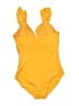 Unbranded Solid Yellow One Piece Swimsuit Size L - photo 2