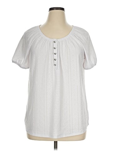 NY Collection Short Sleeve Blouse (view 1)