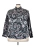 Chaps 100% Cotton Paisley Gray 3/4 Sleeve Blouse Size 3X - photo 1