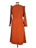 Ann Taylor 100% Polyester Orange Casual Dress Size 8 - photo 2
