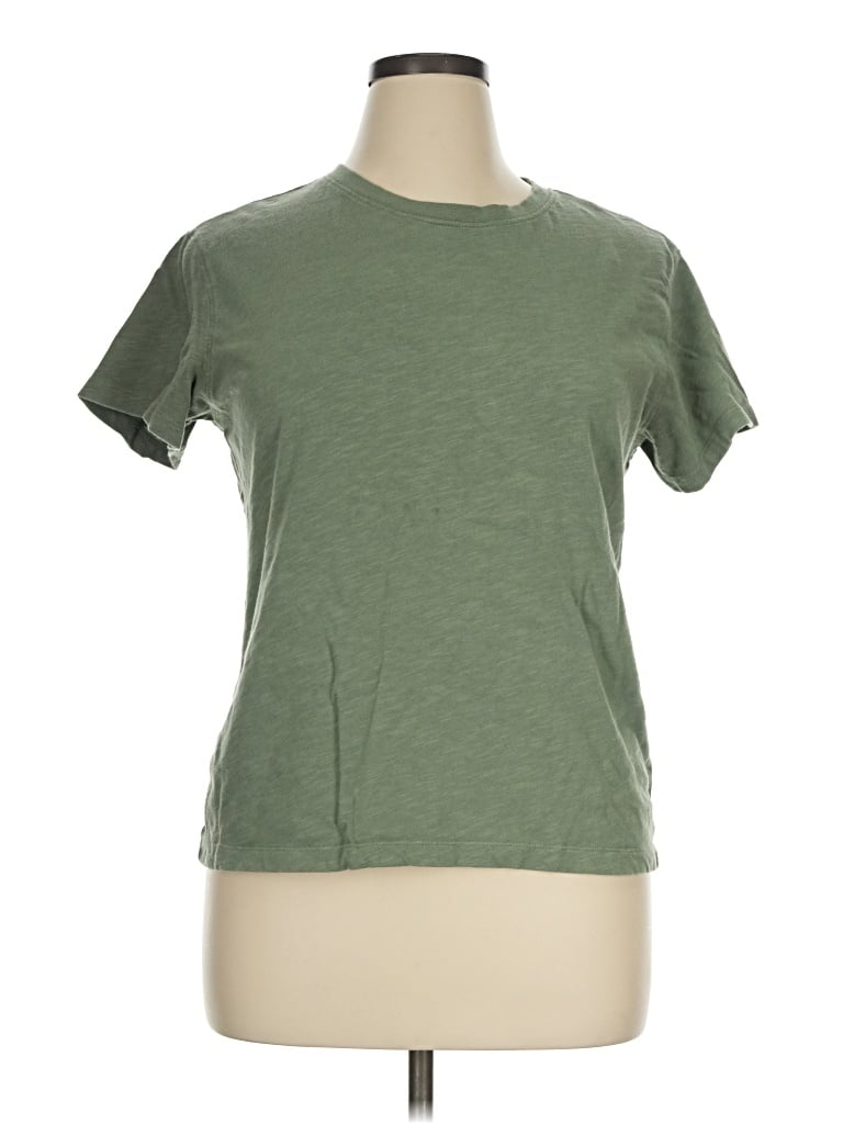 Pre-owned Quince Short Sleeve T-shirt In Green