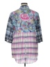 Soft Surroundings 100% Cotton Plaid Blue 3/4 Sleeve Button-Down Shirt Size XL - photo 2