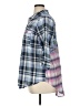 Soft Surroundings 100% Cotton Plaid Blue 3/4 Sleeve Button-Down Shirt Size XL - photo 5