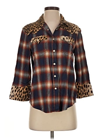 R13 3/4 Sleeve Button-Down Shirt (view 1)