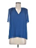 Halogen 100% Polyester Blue Short Sleeve Blouse Size M - photo 1
