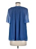 Halogen 100% Polyester Blue Short Sleeve Blouse Size M - photo 2