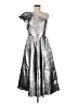 Mac Duggal Metallic Silver Cocktail Dress Size 6 - photo 1