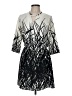 Adrienne 100% Polyester Graphic Gray Casual Dress Size M - photo 1