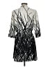 Adrienne 100% Polyester Graphic Gray Casual Dress Size M - photo 2