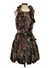 Samuel Dong 100% Polyester Camo Brown Cocktail Dress Size S - photo 1