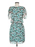 Ezra 100% Polyester Print Teal Casual Dress Size M - photo 2