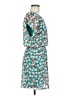 Ezra 100% Polyester Print Teal Casual Dress Size M - photo 4