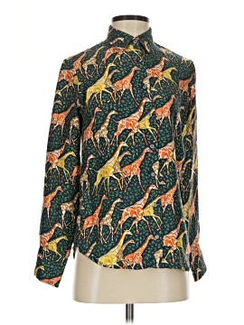 J.Crew Collection Long Sleeve Silk Top