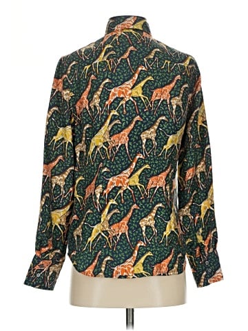 J.Crew Collection Long Sleeve Silk Top (view 2)