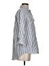 Ellen Tracy 100% Linen Stripes Blue 3/4 Sleeve Button-Down Shirt Size S - photo 4