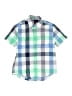 Crewcuts 100% Cotton Checkered-gingham Green Short Sleeve Button-Down Shirt Size 8 - photo 1
