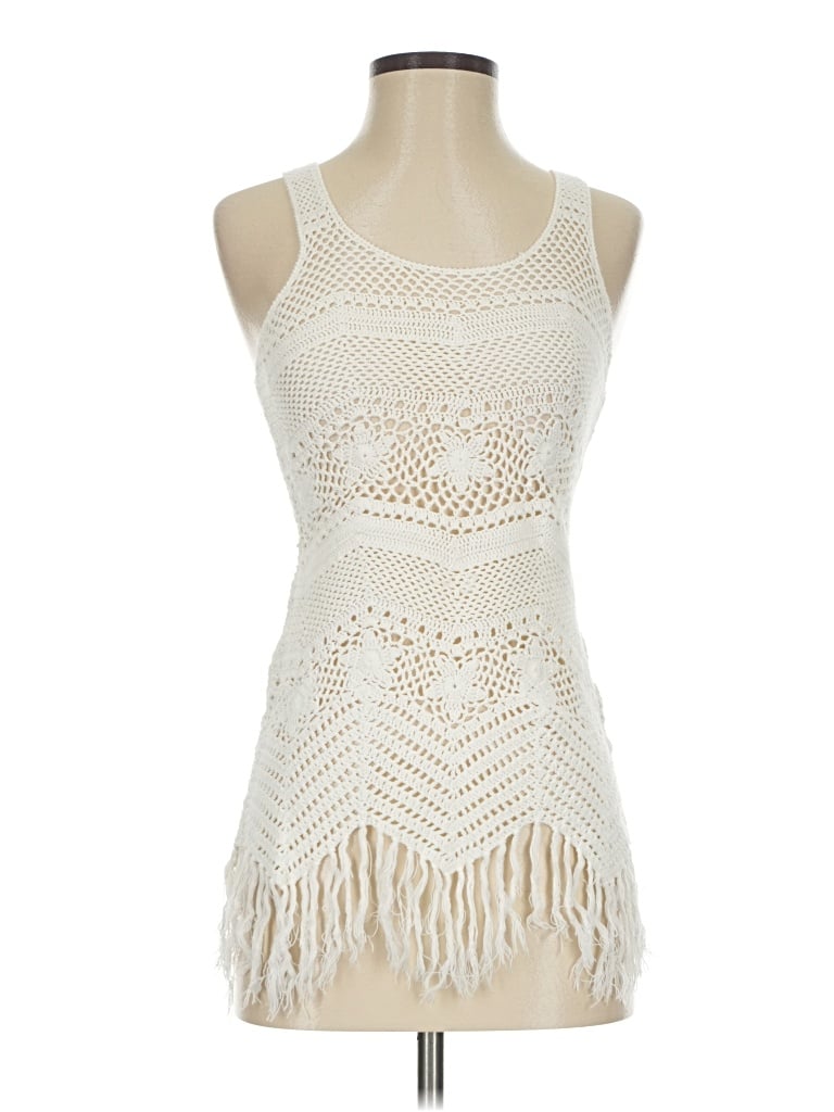 Pre-owned Twenty One Sleeveless Top Ivory Halter Neckline Tops