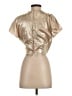 Zara Basic 100% Polyester Metallic Gold Short Sleeve Blouse Size S - photo 2