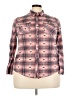 Passport 100% Polyester Plaid Pink Long Sleeve Blouse Size 3X - photo 1