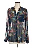 Kut from the Kloth 100% Polyester Floral Blue Long Sleeve Blouse Size M - photo 1