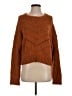 Unsubscribed 100% Cotton Chevron-herringbone Brown Pullover Sweater Size S - photo 1