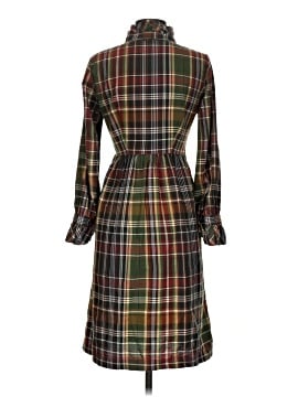 j crew plaid shirt dress J.Crew Women's Tall Cerise shirt-dress in gingham cotton poplin (Size 4)